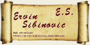 Ervin Sibinović vizit kartica